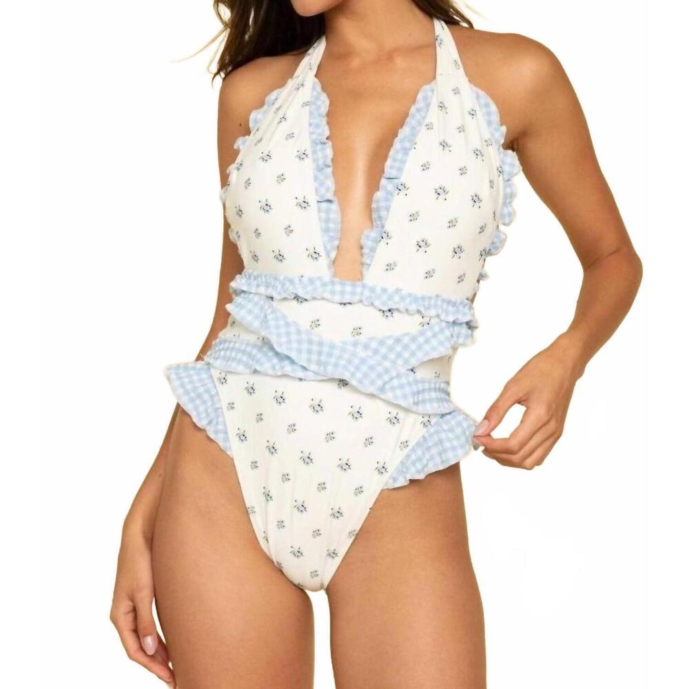 NEW MONTCE tropez ruffle edge one-piece swimsuit in heidi floral